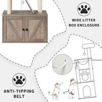 Torre per gatti GARVEE con nascondiglio per lettiera, moderno design 2 in 1, robusto MDF, tiragraffi in sisal, lavabile, per soggiorno e camera da letto