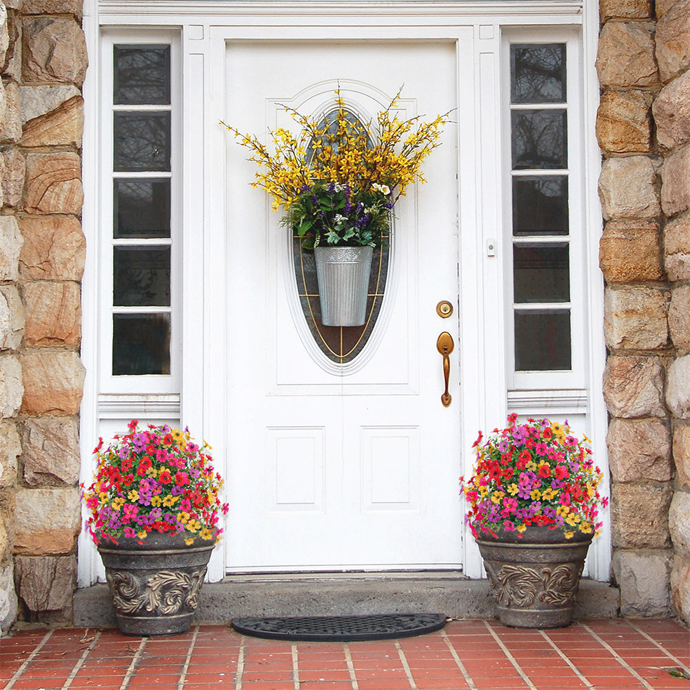 Cespugli artificiali Garvee, set of 2, resistenti ai raggi UV con picchetto, per giardino, patio, balcone, verdi, realistici