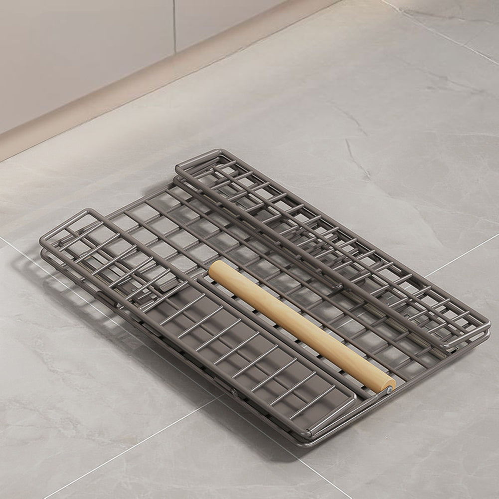 Garvee Organizer per mobili da cucina con pellicola adesiva, ripiani estensibili resistenti, cestello per cassetti in rete metallica per cucina e bagno, antiruggine, silenzioso, metallo, nero