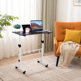 Scrivania mobile Garvee, regolabile in altezza, con ruote, ergonomica, in metallo, per ufficio domestico, portatile, montaggio rapido - Nero