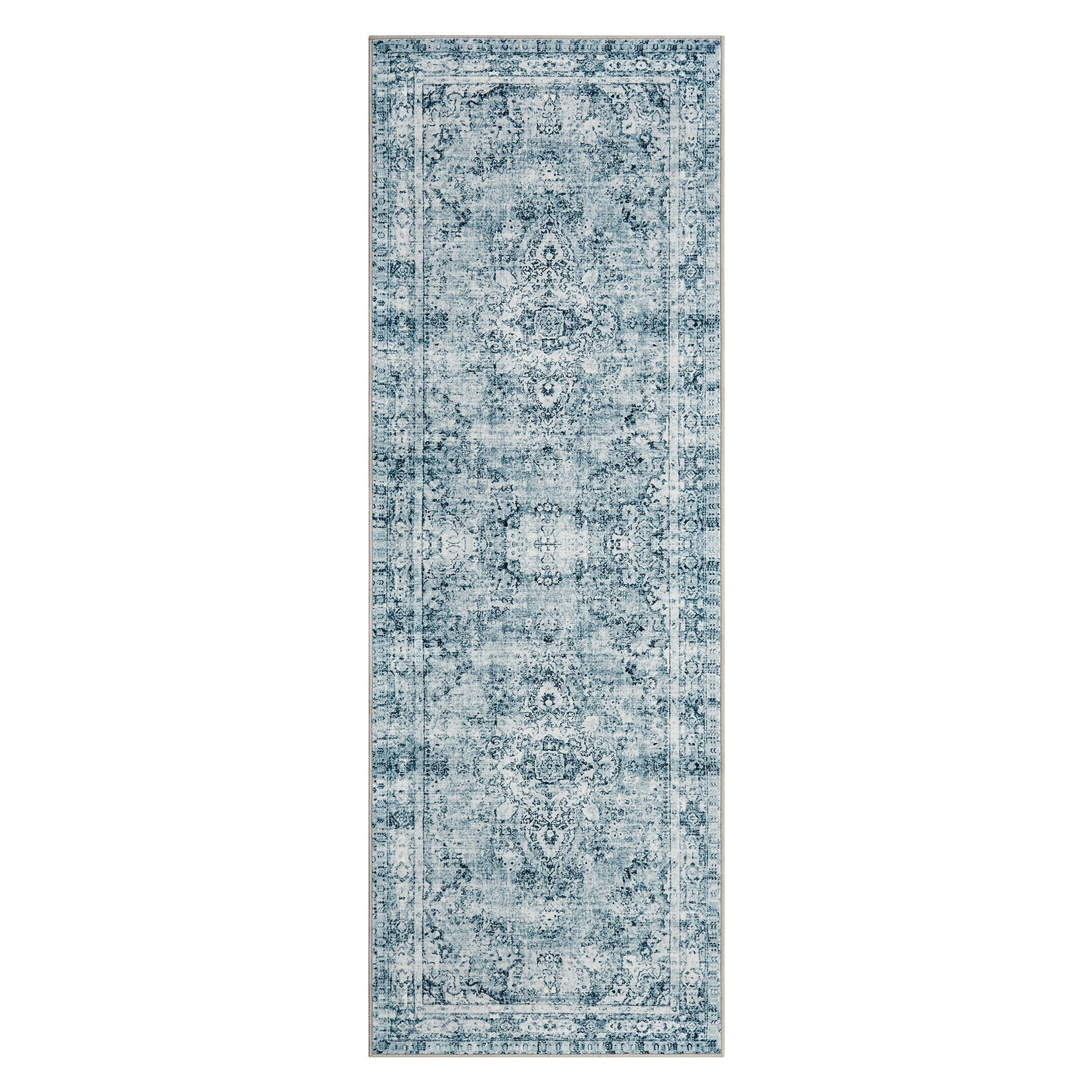 Garvee Tappeto Moderno Boho Kurzflor Vintage Rutschfest Poliestere Morbido Lavabile Blu 200x290cm Soggiorno Camera