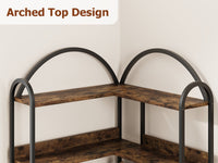 Mensola Angolare Garvee, struttura in metallo industriale in forma di L arcuata per soggiorno e camera da letto, 68.5"x30.7"x30.7" nero