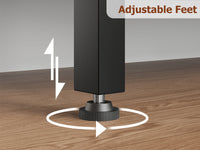 Mensola Angolare Garvee, struttura in metallo industriale in forma di L arcuata per soggiorno e camera da letto, 68.5"x30.7"x30.7" nero