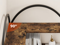 Mensola Angolare Garvee, struttura in metallo industriale in forma di L arcuata per soggiorno e camera da letto, 68.5"x30.7"x30.7" nero