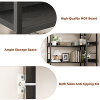 Libreria Angolare Garvee con struttura in metallo a forma di L, stile industriale, grande, per soggiorno e camera da letto, 68.5"x30.7"x30.7" nero