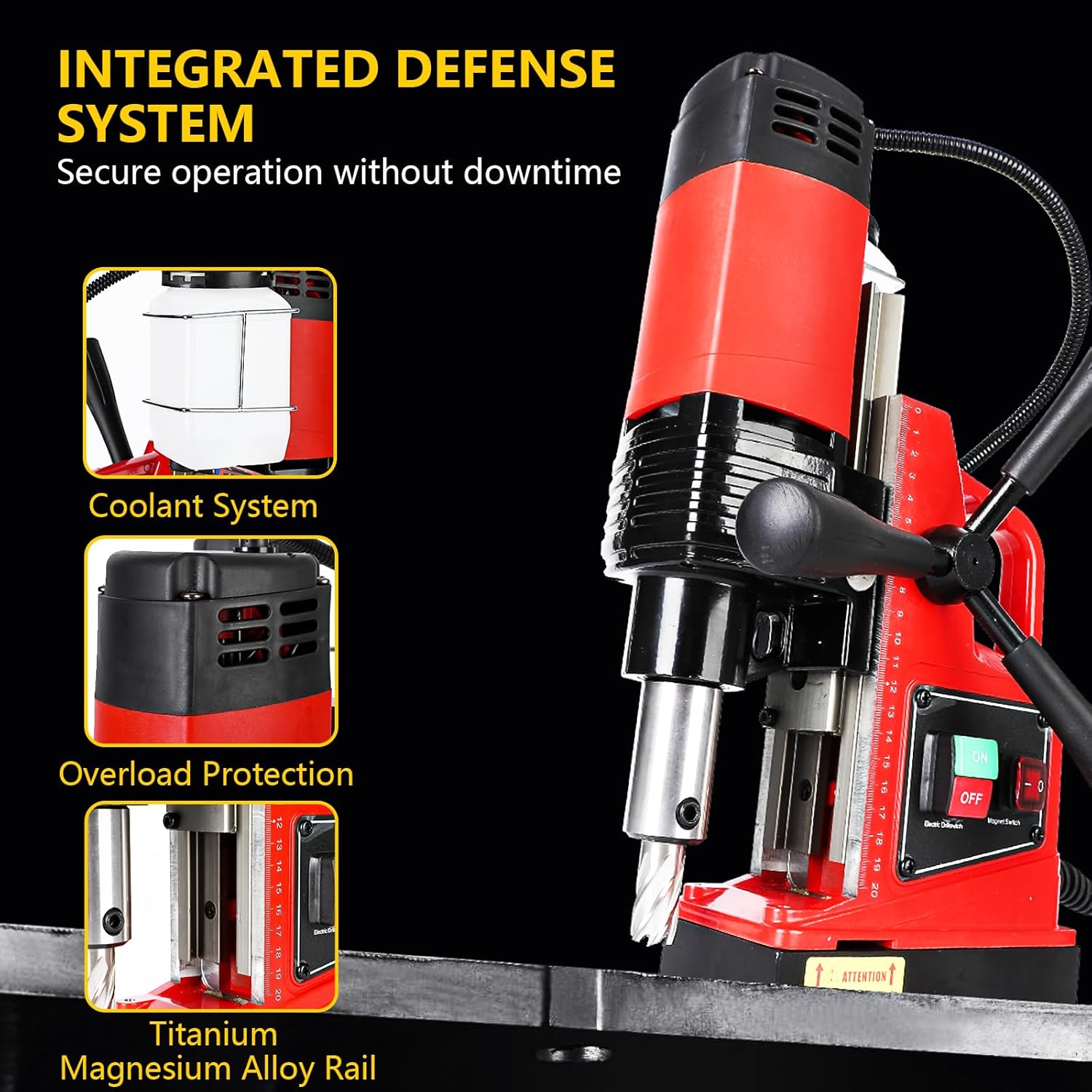 Trapano Magnetico GARVEE Set 11 Pezzi per Festa del Papà | Carotatrice Portatile Industriale Ø 4 cm Nero