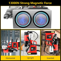 Trapano Magnetico GARVEE Set 11 Pezzi per Festa del Papà | Carotatrice Portatile Industriale Ø 4 cm Nero