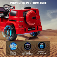 Garvee G63 AMG Auto elettrica 12V per bambini - Rossa con musica a LED e funzione fuoristrada per uso interno ed esterno