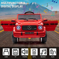 Garvee G63 AMG Auto elettrica 12V per bambini - Rossa con musica a LED e funzione fuoristrada per uso interno ed esterno