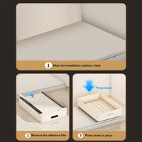 Garvee Scolapiatti telescopico per cassetti, organizer per mobili da cucina e bagno, 24,5x39,7x7,5 cm, beige, multifunzionale e salvaspazio