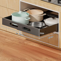 Organizzatore scorrevole per mobili da cucina Garvee, acciaio al carbonio, estensibile, silenzioso, per cucina e ufficio, regolabile, salvaspazio, 13,38-19,68 pollici, colore metallizzato