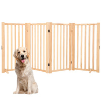 Cancelletto per animali domestici Garvee in legno autoportante, a 4 pannelli, pieghevole da 36", robusto, antigraffio, non verniciato, per porte e scale interne