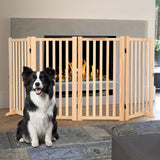 Cancelletto per animali domestici Garvee in legno autoportante, a 4 pannelli, pieghevole da 36", robusto, antigraffio, non verniciato, per porte e scale interne