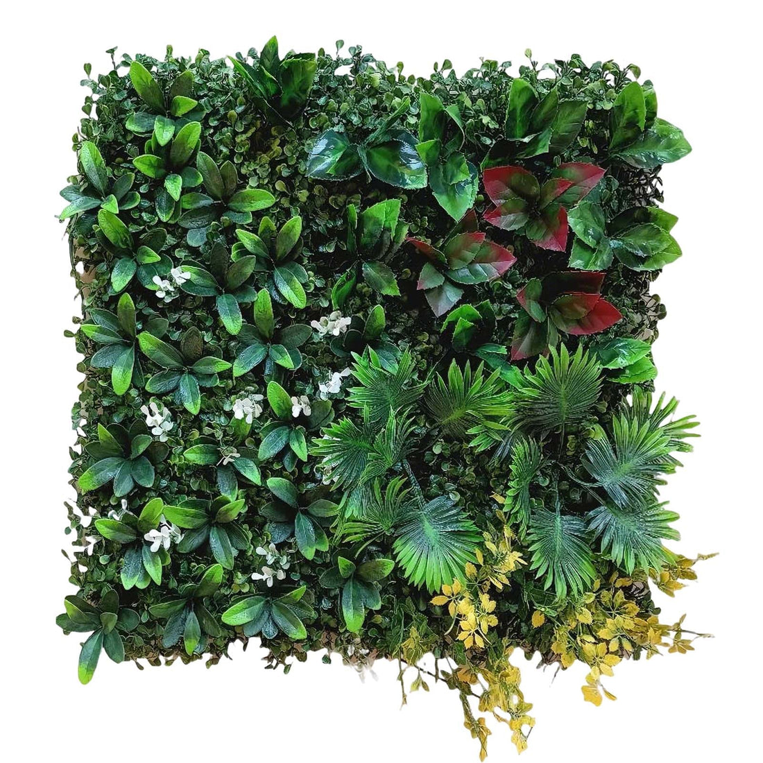 Pannelli da parete in erba artificiale Garvee 20"x20" in bosso con foglie di menta per uso interno ed esterno, resistenti ai raggi UV, resistenti alle intemperie, materiale PE