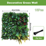 Pannelli da parete in erba artificiale Garvee 20"x20" in bosso con foglie di menta per uso interno ed esterno, resistenti ai raggi UV, resistenti alle intemperie, materiale PE - Come mostrato
