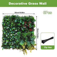Pannelli da parete in erba artificiale Garvee 20"x20" in bosso con foglie di menta per uso interno ed esterno, resistenti ai raggi UV, resistenti alle intemperie, materiale PE