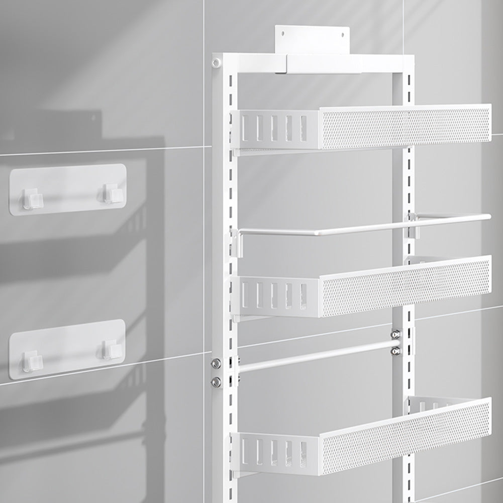 Organizzatore da porta a 6 ripiani Garvee, in metallo, altezza regolabile, capacità di carico 80 libbre, per cucina e ripostiglio, montaggio a parete e su porta, nero