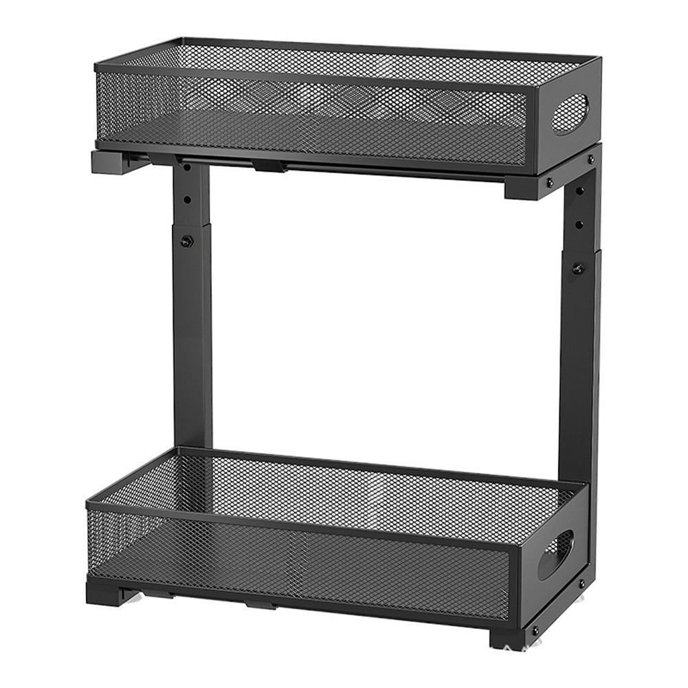 Garvee Organizer sottolavello a 2 livelli per mobiletto da cucina con cassetto estraibile per bagno e cucina, regolabile da 14,1" a 17,3" in metallo