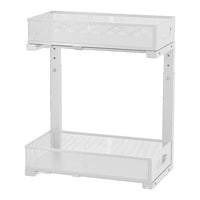 Garvee Organizer sottolavello a 2 ripiani per mobile da cucina con cassetto estraibile, altezza regolabile, metallo, nero