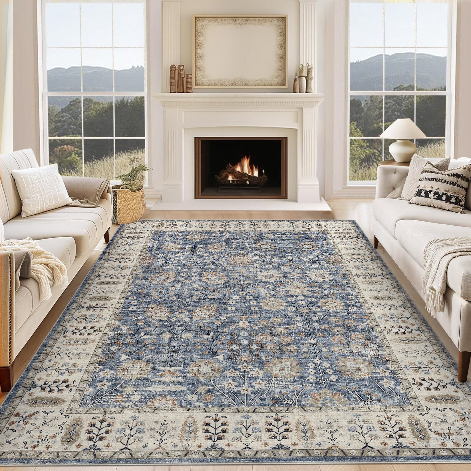Tappeti marocchini Garvee in misto cotone, pelo piatto, tappeto antiscivolo per soggiorno, camera da letto, cucina, 160x230cm, stile boho