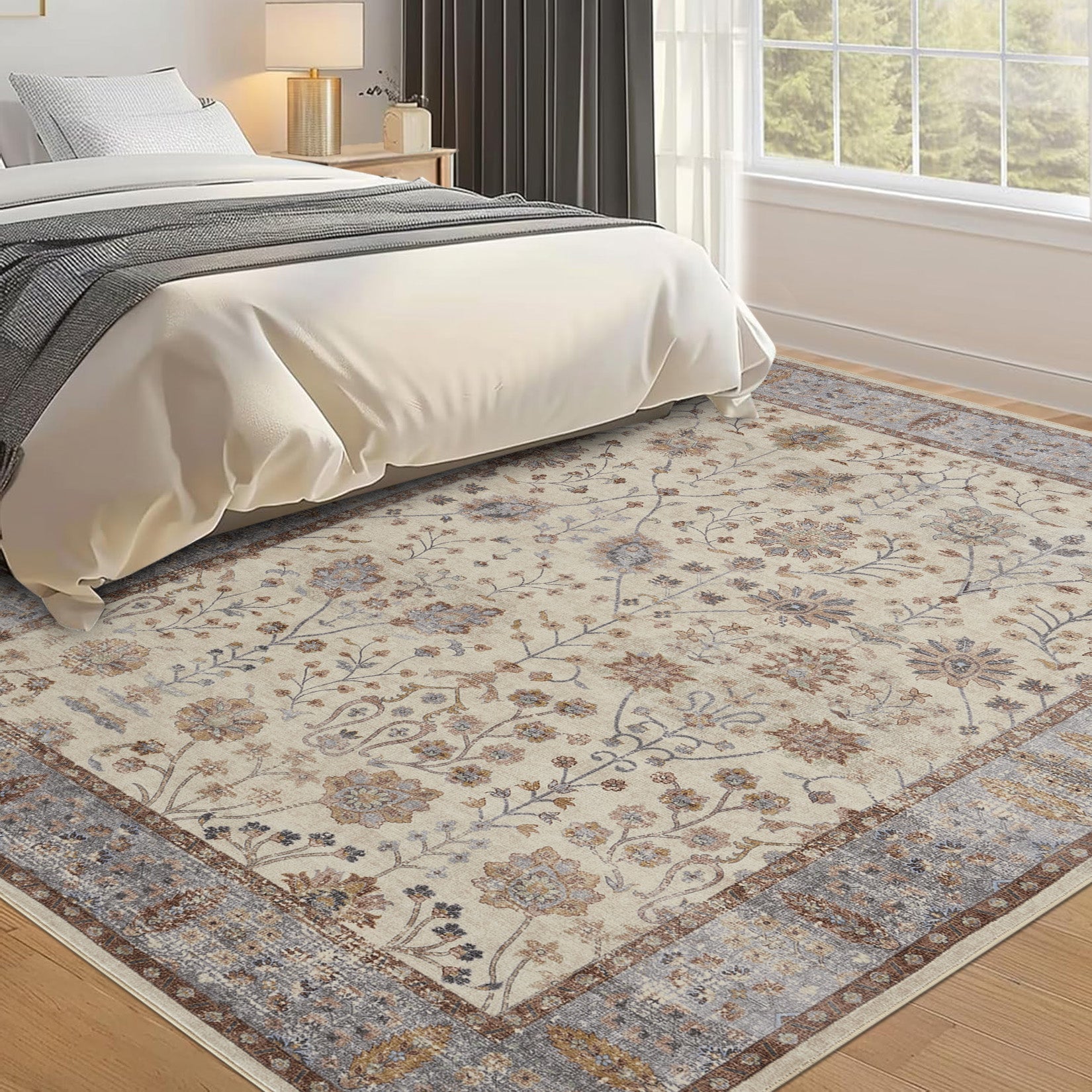 Tappeti marocchini Garvee 120x170cm in misto cotone a pelo corto, antiscivolo, per soggiorno, camera da letto, cucina, stile boho