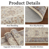 Tappeti marocchini Garvee 160x230cm in misto cotone a pelo corto, antiscivolo, per soggiorno, camera da letto, cucina, corridoio, stile boho - Beige