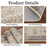 Tappeti marocchini Garvee in feltro misto cotone, pelo corto, tappeto antiscivolo per soggiorno, camera da letto, cucina, 200x290cm, stile Boho