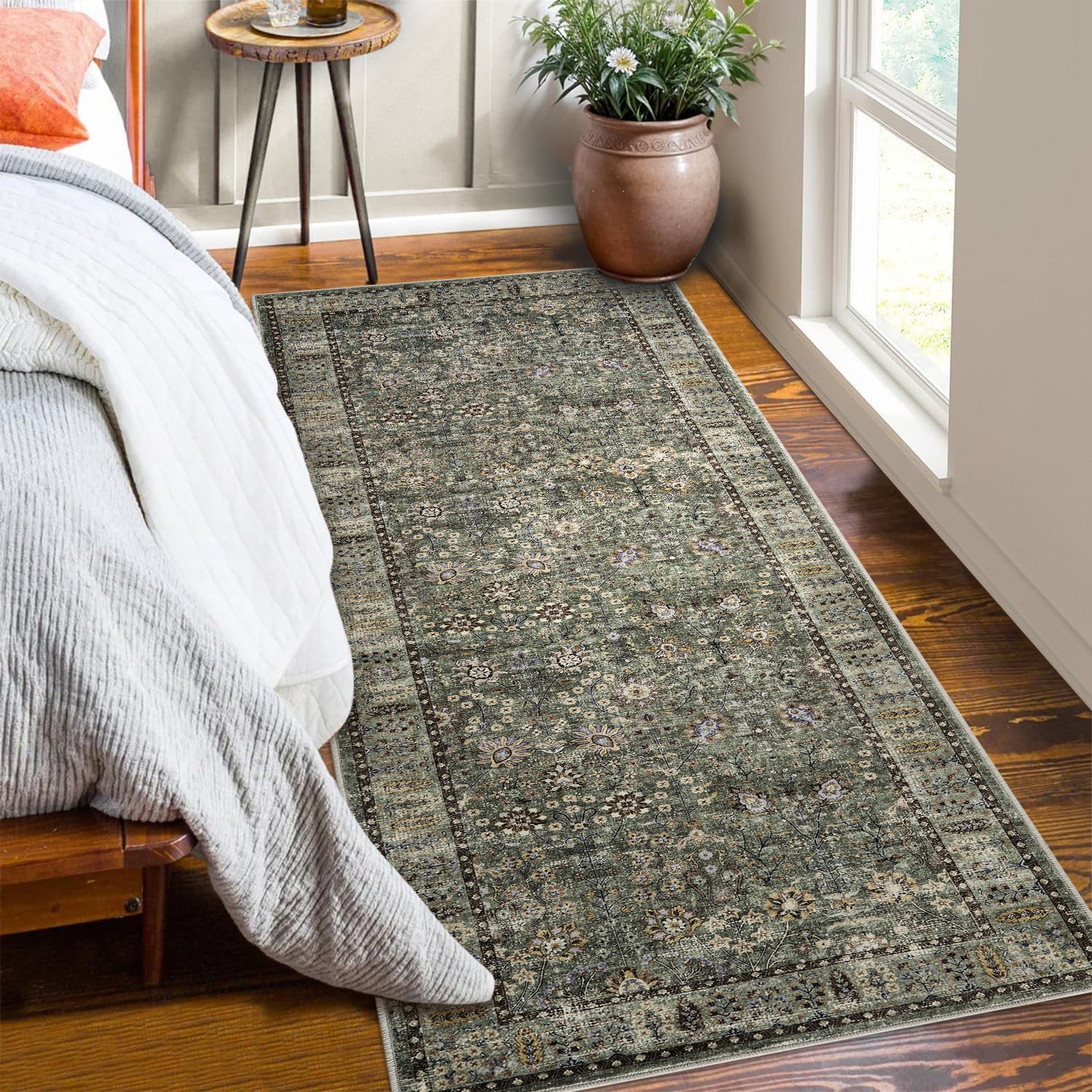 Tappeto marocchino Garvee 80x150cm in misto cotone antiscivolo per soggiorno e cucina, stile boho