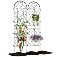 Set di 2 tralicci da giardino Garvee in metallo nero, resistenti alle intemperie, 74,8"H x 21,6"W, per rose e ortaggi in giardino e patio