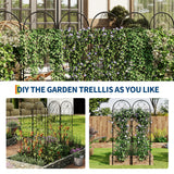 Set di 2 tralicci da giardino Garvee in metallo nero, resistenti alle intemperie, 74,8"H x 21,6"W, per rose e ortaggi in giardino e patio