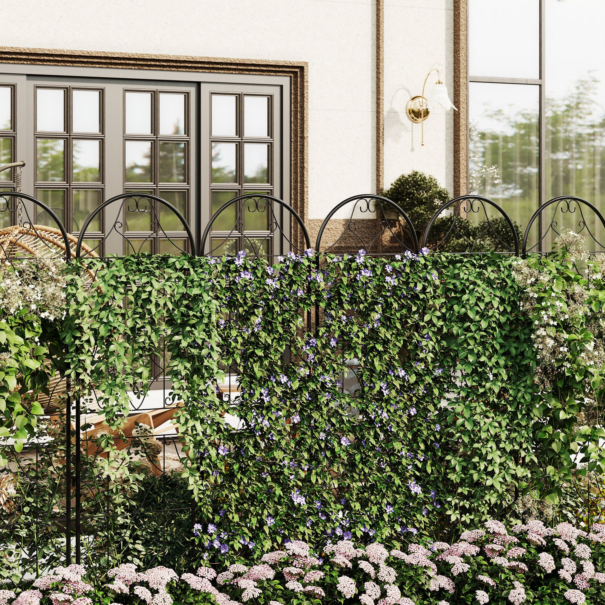 Set di 2 tralicci da giardino Garvee in metallo nero, resistenti alle intemperie, 74,8"H x 21,6"W, per rose e ortaggi in giardino e patio