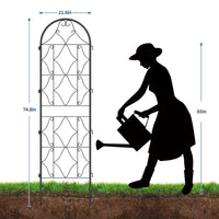 Set di 2 tralicci da giardino Garvee in metallo nero, resistenti alle intemperie, 74,8"H x 21,6"W, per rose e ortaggi in giardino e patio