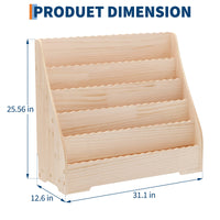 Libreria per bambini Garvee, 5 ripiani, in legno con protezione antiribaltamento, per sala giochi e soggiorno, adatta ai bambini, sicura, bianca