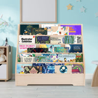 Libreria per bambini Garvee, 5 ripiani, in legno con protezione antiribaltamento, per sala giochi e soggiorno, adatta ai bambini, sicura, bianca