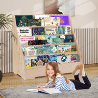 Libreria per bambini Garvee, 5 ripiani, in legno con protezione antiribaltamento, per sala giochi e soggiorno, adatta ai bambini, sicura, bianca