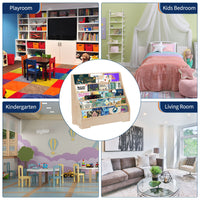 Libreria per bambini Garvee, 5 ripiani, in legno con protezione antiribaltamento, per sala giochi e soggiorno, adatta ai bambini, sicura, bianca