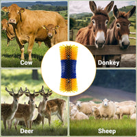 Spazzola per tiragraffi Garvee per cavalli e bovini, setole resistenti, materiale robusto, versatile per uso agricolo, facile da montare