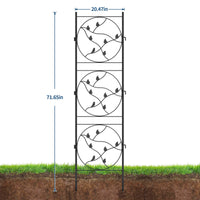 Garvee Set da 2 pezzi per traliccio da giardino, arco in ferro, robusto, nero, resistente alle intemperie, per rose, verdure, patio, 71,7"H x 20,5"W