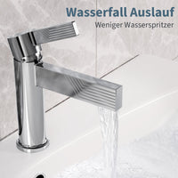 Rubinetto per lavabo cromato Garvee, miscelatore monocomando, rubinetto per bagno, altezza beccuccio 10,8 cm, acciaio inossidabile, montaggio monocomando, facile installazione, moderno