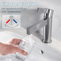 Rubinetto per lavabo cromato Garvee, miscelatore monocomando, rubinetto per bagno, altezza beccuccio 10,8 cm, acciaio inossidabile, montaggio monocomando, facile installazione, moderno