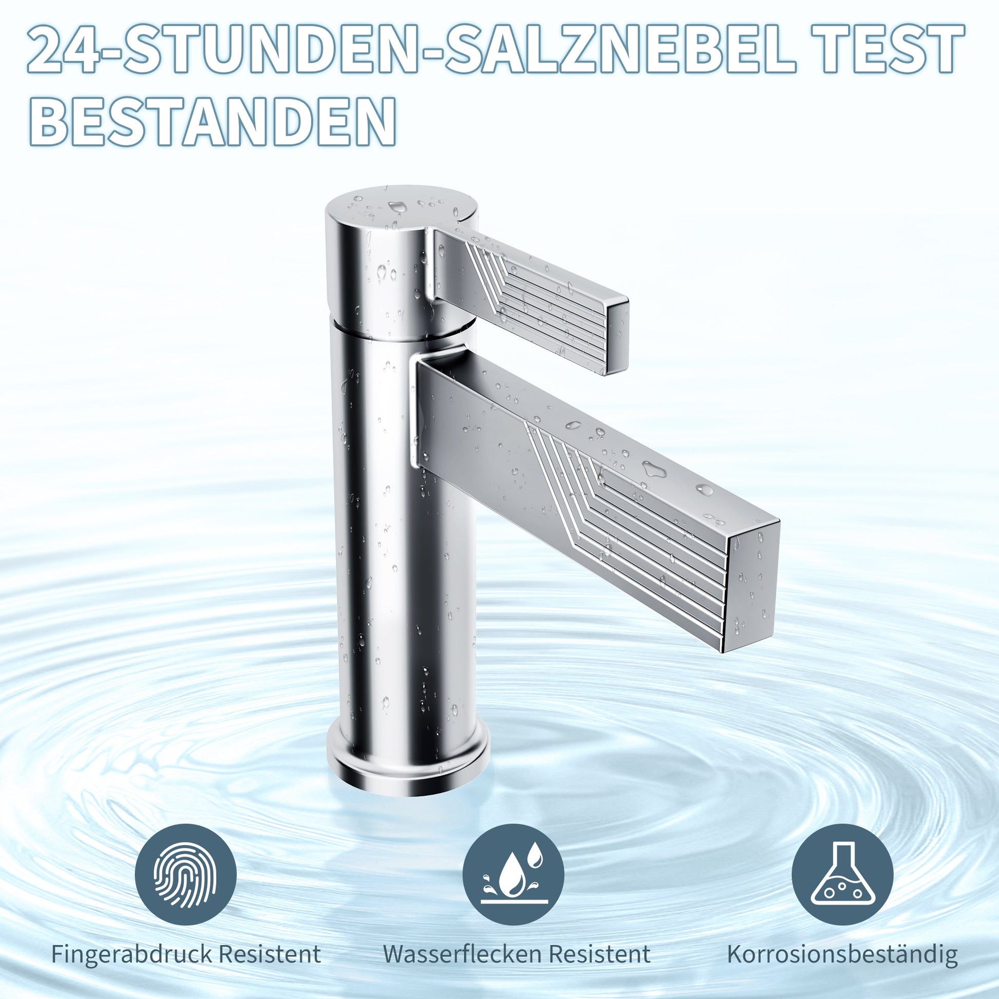 Rubinetto per lavabo cromato Garvee, miscelatore monocomando, rubinetto per bagno, altezza beccuccio 10,8 cm, acciaio inossidabile, montaggio monocomando, facile installazione, moderno