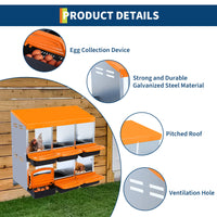 Nido per polli Garvee a 2 livelli – Con 6 scomparti, tetto in metallo resistente all’acqua, base antiscivolo, ideale per pollai