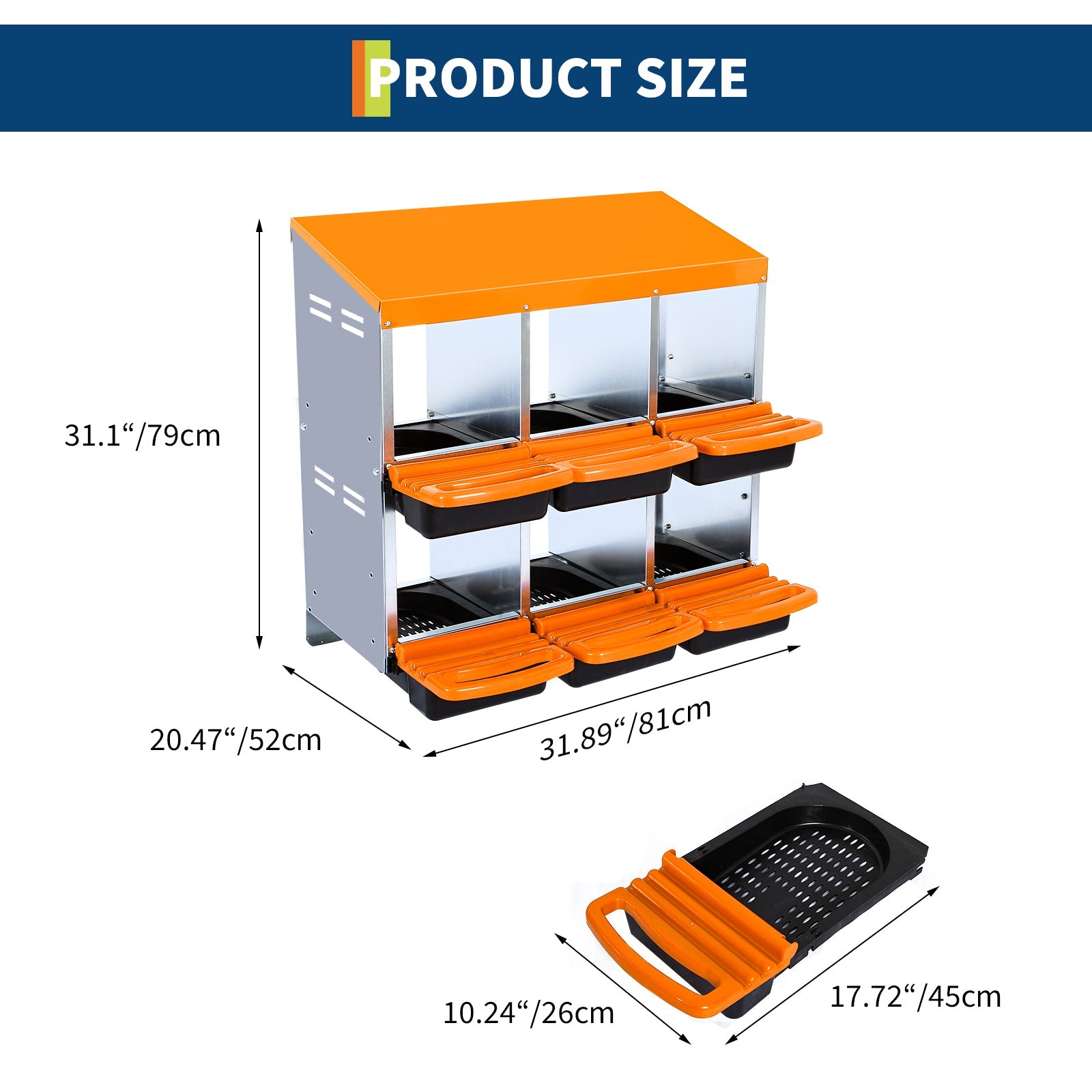 Nido per polli Garvee a 2 livelli – Con 6 scomparti, tetto in metallo resistente all’acqua, base antiscivolo, ideale per pollai