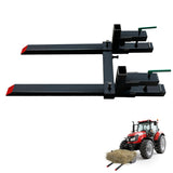 Forche per pallet Garvee da 109.22 cm con capacità di carico di 907 kg, barra stabilizzatrice regolabile, ghisa per trattori e pale gommate, agricoltura ed edilizia, attacco rapido, nero