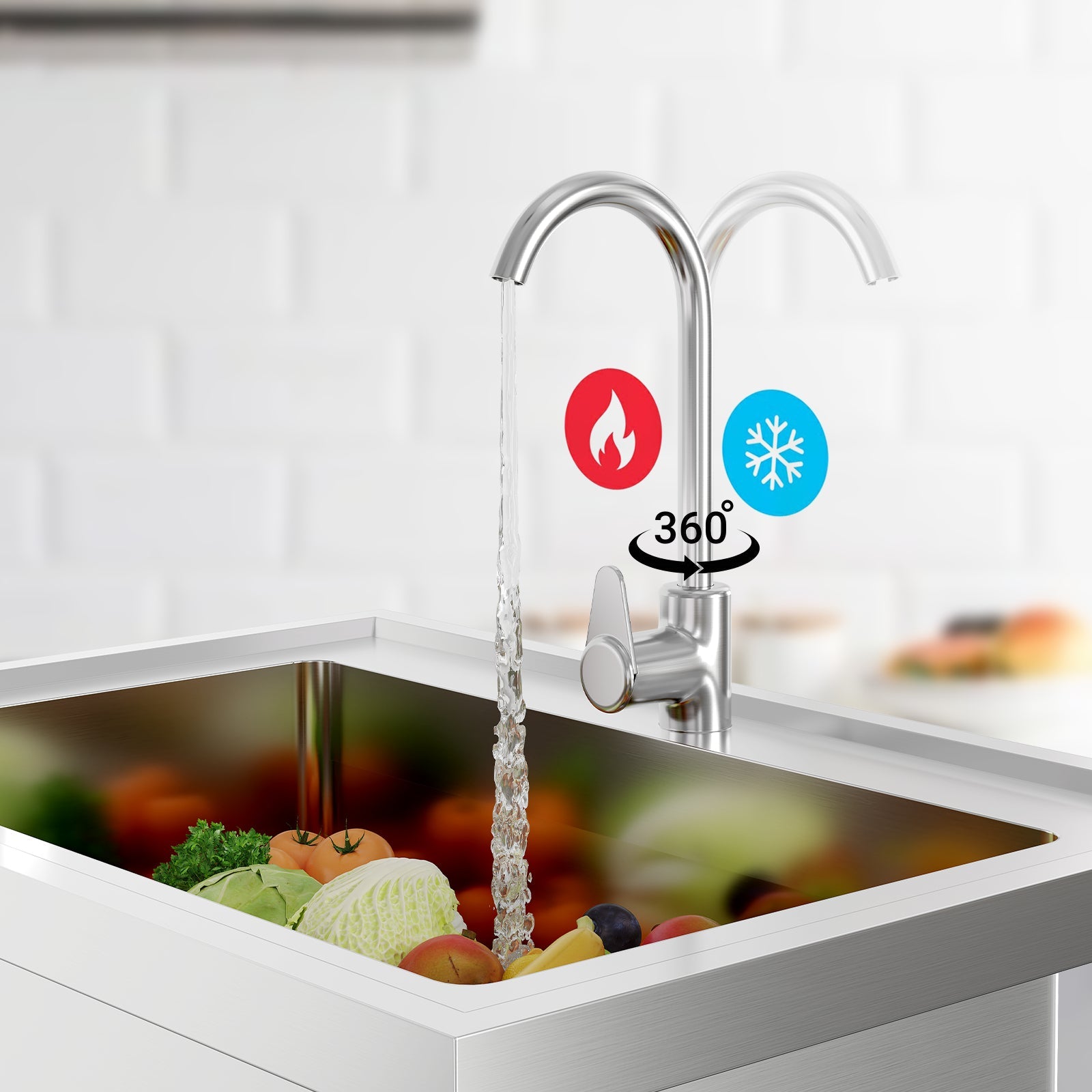 Lavello indipendente Garvee da 47 pollici in acciaio inossidabile 304, vasca singola con gambe regolabili per cucina e garage