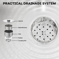 Lavello indipendente Garvee da 47 pollici in acciaio inossidabile 304, vasca singola con gambe regolabili per cucina e garage