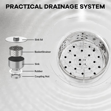 Lavello indipendente Garvee da 47 pollici in acciaio inossidabile 304, vasca singola con gambe regolabili per cucina e garage