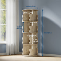 Libreria girevole a 4 ripiani Garvee, girevole a 360°, in MDF, robusta, salvaspazio, per soggiorno e ufficio, nera