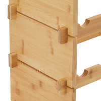 Portabottiglie Garvee da 36 bottiglie impilabile in legno massello per cucina e bar, 4 ripiani in legno naturale