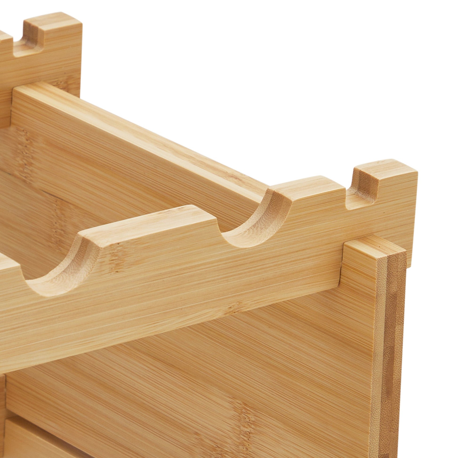 Portabottiglie Garvee, 36 bottiglie, impilabile, in legno massello, 4 ripiani, compatto, finitura naturale, per cucina e bar